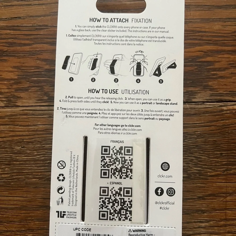 Universal Adhesive Kickstand Grip for Smartphones - Black